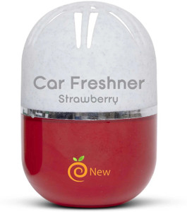 enew strawberry car freshener diffuser set refreshdrive twist-activated car gel air freshener - strawberry scent 100 ml