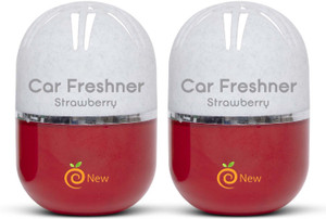 enew strawberry car freshener diffuser set refreshdrive twist-activated car gel air freshener - strawberry 2 x 100 ml