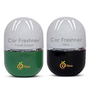 refreshdrive twist-activated car gel air freshener - fresh forest amp wish - pack 2 long-lasting fragrance up to 30 days auto scent diffuser with easy on-off odor eliminator for car interior
