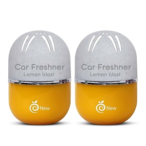 refreshdrive twist-activated car gel air freshener - lemon blast - pack 2 long-lasting fragrance up to 30 days auto scent diffuser with easy on-off odor eliminator for car interior