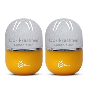 refreshdrive twist-activated car gel air freshener - lemon blast - pack 2 long-lasting fragrance up to 30 days auto scent diffuser with easy on-off odor eliminator for car interior