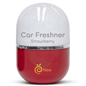 refreshdrive twist-activated car gel air freshener - strawberry scent - pack 1long-lasting fragrance up to 30 daysauto scent diffuser with easy on-offodor eliminator for car interior