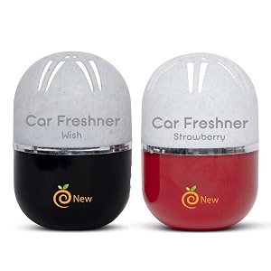 refreshdrive twist-activated car gel air freshener - strawberry amp wish - pack 2 long-lasting fragrance up to 30 days auto scent diffuser with easy on-off odor eliminator for car interior