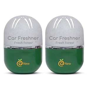 refreshdrive twist-activated car gel air freshener - fresh forest - pack 2 long-lasting fragrance up to 30 days auto scent diffuser with easy on-off odor eliminator for car interior