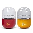 RefreshDrive Twist-Activated Car Gel Air Freshener -Lemon Blast &amp; Strawberry - Pack 2, Long-lasting Fragrance up to 30 Days, Auto Scent Diffuser with Easy On-Off,Odor Eliminator for Car Interior