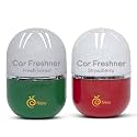 RefreshDrive Twist-Activated Car Gel Air Freshener - Fresh Forest &amp; Strawberry - Pack 2, Long-lasting up to 30 Days, Auto Scent Diffuser with Easy On-Off, Odor Eliminator for Car Interior