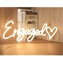 Engaged Neon Signs Wedding Warm White Led Neon Light Sign Engagement Neon Lights For Wall Party Decoration USB Power(18.9"*7.8")