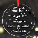 Engagement Gifts for Couples - Personalized Present for Newly Engaged Couples - Gifts for Her, Bride to Be - Just Engaged Gift for Her, Friends - Engagement Gift - Crystal Ornament