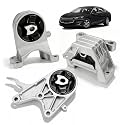Engine Motor & Transmission Mount 3PCS Set Fit for Chevy/Chevrolet Malibu 2009-2012 2.4L L4, 6-Speed Automatic, Front Engine Mount, Front & Rear Transmission Mount, Replaces A5398 A5504 A5503