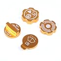 Engine Oil Filler Cap Coolant Cap Compatible with Chevrolet Corvette C8 2020-2025, Aluminium Brake Fluid Cap Windshield Wiper Switch Cover Trim Kit Accessories 4Pcs (Yellow)