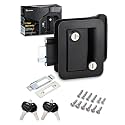 Engineering Plastic Camper Door Lock, RV Door Lock Replacement, Fit 3.65" x 2.95" Hole, for Motorhome,RV Camper,Entrance Front Door, 1 Lock+4 Key Aliked