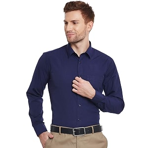 English Navy Mens Slim Fit Formal Shirt