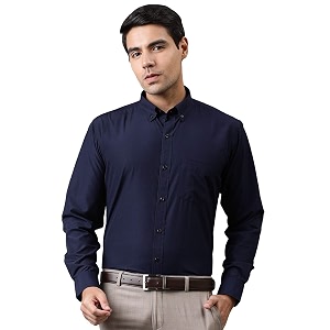 English Navy Men Dress Shirt