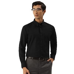 English Navy Men Dress Shirt