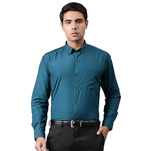 English Navy Men Dress Shirt