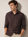 English Navy Men Solid Casual Brown Shirt