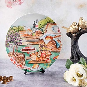 kolorobia decorative wall platestand amp metal hook english theme breakfast hanging wall plate 7inch gift box packaging ceramic wall plate for wall dcor i home dcor i living room i office