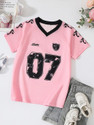 ENGLISHPREMIUM Printed Women V Neck Pink Black