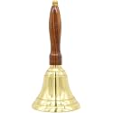 Engravable Solid Brass School Bell and Teacher Handbell (Large, Engraved)