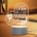 Engraved Night Light for Niece, Acrylic Night Lamp Gift from Aunt &amp; Uncle, Birthday and Encouragement Gift