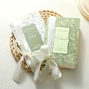 Engrowtic 2 Pcs Wedding Vow Books Wife and Husband Sage Green Floral Ribbon