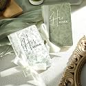 Engrowtic 2 Pcs Wedding Vow Books His and Hers Sage Green Floral Ribbon