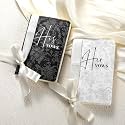 Engrowtic 2 Pcs Wedding Vow Books His and Hers Black Floral Ribbon