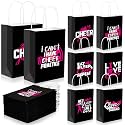 Engrowtic 24 Pcs Cheerleader Goodie Bags Cheer Party Favors Gift Bags,Pink