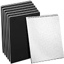 Engrowtic Top Spiral Graph Paper Notebook A4 70 Sheet, Black, 6 Pack