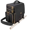 ENHANCE Tabletop DnD Bag - RPG Adventurer's Dungeons and Dragons Accessories Bag with Miniature Storage, Mat Holder, DnD Dice & Token Pockets, Fits 4-8 DnD Books, DM Guide, Player's Handbook (Black)