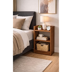 Enigmatic Woodworks Wooden Open Bookshelf Multipurpose for