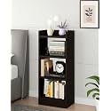 Enigmatic Woodworks Wooden Open Bookshelf Multipurpose for Home Rack Showcase Organizer for Living Room I Study Room I 4-Tier I Finish-Suede DIY (Wenge) 33 * 24 * 90 CM