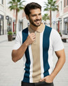 ENITOR Self Design Men Polo Neck Blue