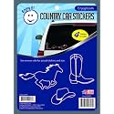 Enjoy It Country Car Stickers, 4 Pieces, Outdoor Rated Vinyl Sticker Decals (Running Horses, Cowboy Hats, Cowboy Boots)