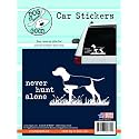 Enjoy It Dog is Good Never Hunt Alone Car Sticker, Outdoor Rated Vinyl Sticker Decal for Windows, Bumpers, Laptops or Crafts