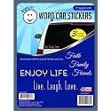 Enjoy It Word Car Stickers, 3 Pieces, Outdoor Rated Vinyl Sticker Decals (Faith Family Friends, Enjoy Life, Live Laugh Love)