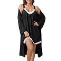 ENJOYNIGHT Women's Robe Set Sexy V-Neck Camisole Lingerie Nightgown