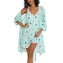 ENJOYNIGHT Women's Robe Set Sexy V-Neck Camisole Lingerie Nightgown