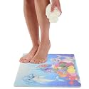 ENKOSI Loofah Non-Slip Shower and Bath Mat - Soft Cushioned Comfort - No Suction Cups for Smooth or Textured Tubs - Fast Draining - Safety for Bathroom, Family, Kids, and Elderly (24x16 Dolphin)