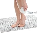 Enkosi Loofah Non-Slip Shower Mat - Shower Floors, Bathtub, Bathrooms, Wet Areas - Cushioned Bath Mat with Drain Holes - Quick Dry PVC, Secure Safety Pad Without Suction Cups (32x24 Pebble)