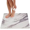 Enkosi Loofah Shower Mat with Drain Hole – Cushioned Anti-Slip Square Bath Mat for Showers, Wet Bathroom Floors – Textured PVC, Secure Non Slip Safety Pad for Walk-in Stalls (27x27 Marble Grey)
