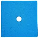 Enkosi Loofah Shower Mat with Drain Hole – Cushioned Anti-Slip Square Bath Mat for Showers, and Bathroom Floors – Textured PVC, Non Slip Safety Pad for Walk-in Stalls and Wet Areas (27x27 Blue)