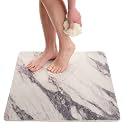 Enkosi Loofah Shower Mat Non Slip – Square Anti Slip Bath Mat for Inside Showers, Bathtub, Tub, Bathroom - Cushioned, Quick Dry PVC with Drain Holes - Secure Grip Safety Pad (Marble Grey 24x24)