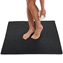 ENKOSI Square Shower Mat - Non Slip Shower Mats for Inside Shower - Extra Large 31x31 Shower Floor Mat Non Slip - Square Bath Mat for Shower - Secure Anti Slip Loofah Shower Bath Mat (31x31 Black)
