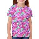 ENLACHIC Girls Teens Pink Flamingo Printed Summer Short Sleeve T-Shirts Cute 3-16 Years