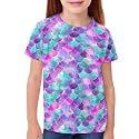 ENLACHIC Girls Teens Pink Flamingo Printed Summer Short Sleeve T-Shirts Cute 3-16 Years
