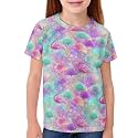 ENLACHIC Girls Teens Pink Flamingo Printed Summer Short Sleeve T-Shirts Cute 3-16 Years