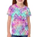 ENLACHIC Girls Teens Pink Flamingo Printed Summer Short Sleeve T-Shirts Cute 3-16 Years