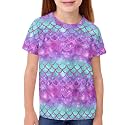 ENLACHIC Girls Teens Pink Flamingo Printed Summer Short Sleeve T-Shirts Cute 3-16 Years