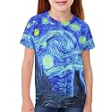 ENLACHIC Girls Teens Pink Flamingo Printed Summer Short Sleeve T-Shirts Cute 3-16 Years